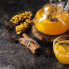 Схема вышивки «Облепиховый чай»