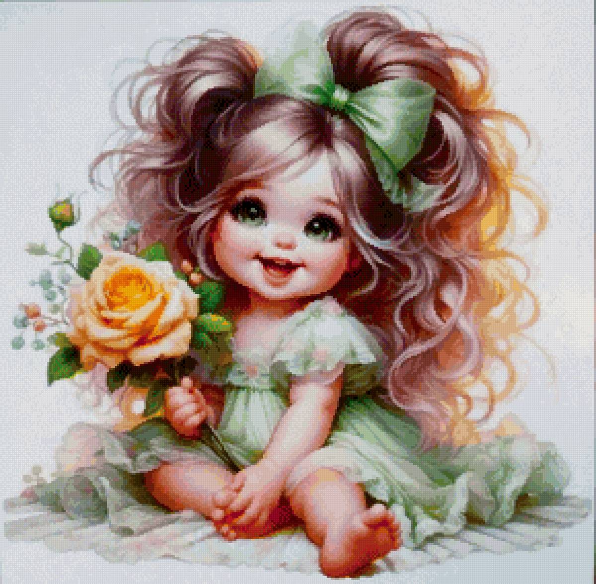 Девочка с розой - роза, малышка, девочка - предпросмотр