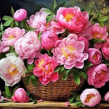 Схема вышивки «пионы»