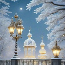 Схема вышивки «Зимний пейзаж»