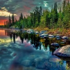 Схема вышивки «Озеро Байкал»