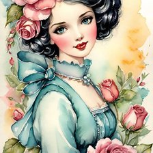 Схема вышивки «дама»