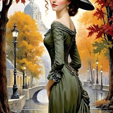 Схема вышивки «дама»