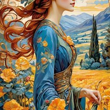 Схема вышивки «дама»