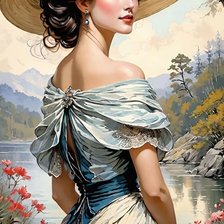 Схема вышивки «дама»