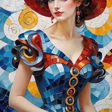 Схема вышивки «дама»