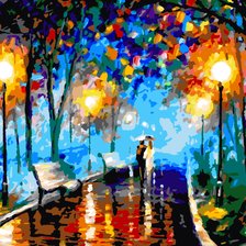 Схема вышивки «Вечерняя аллея. Леонид Афремов»