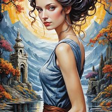 Схема вышивки «дама»