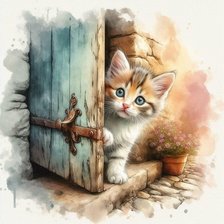 Схема вышивки «Ой, а можно к вам?»