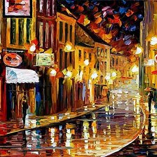 Схема вышивки «Вечерний город. Леонид Афремов»