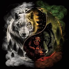 Схема вышивки «Волки»