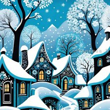 Схема вышивки «город»