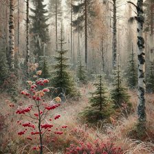 Схема вышивки «Лес»