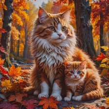 Схема вышивки «коты»