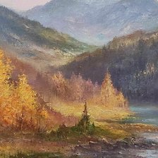 Схема вышивки «Осень в горах. Алексей Чупринов»