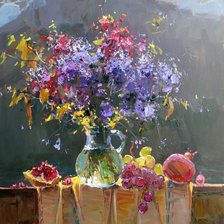 Цветы в вазе. Натюрморт