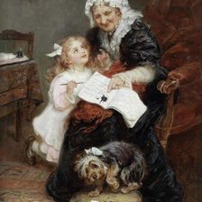 Схема вышивки «"Провинившийся щенок"Фредерик Морган»