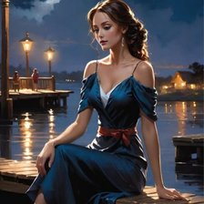 Схема вышивки «Девушка в ночи»