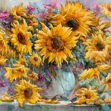 Схема вышивки «подсолнухи»