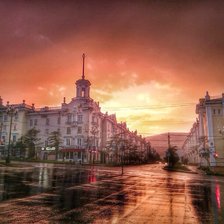 Схема вышивки «Рассвет в Магадане»