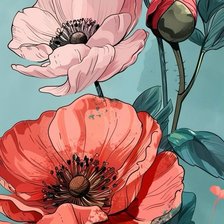 Схема вышивки «маки»