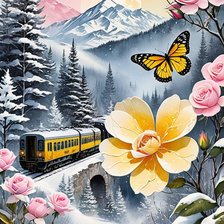 Схема вышивки «поезд»