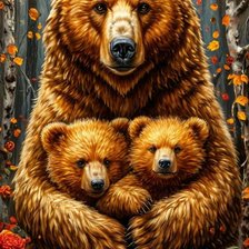 Схема вышивки «медведи»