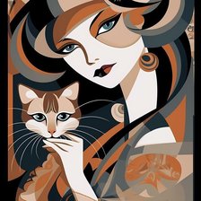 Схема вышивки «Я и мой кот»