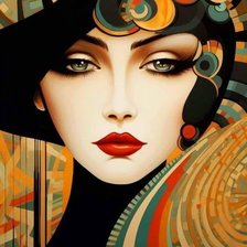 Схема вышивки «Портрет женщины. "Тайна"»