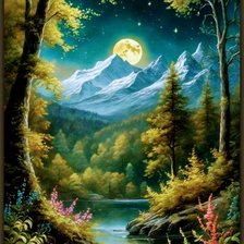 Схема вышивки «Горы»