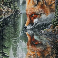 Схема вышивки «лис»