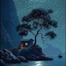 Схема вышивки «ночь в горах»