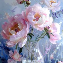 Схема вышивки «Пионы»