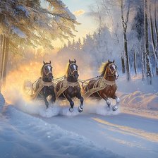 Схема вышивки «Русская тройка»