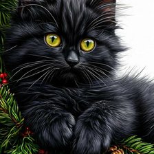 Схема вышивки «кот»