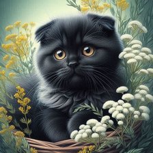 Схема вышивки «кот»