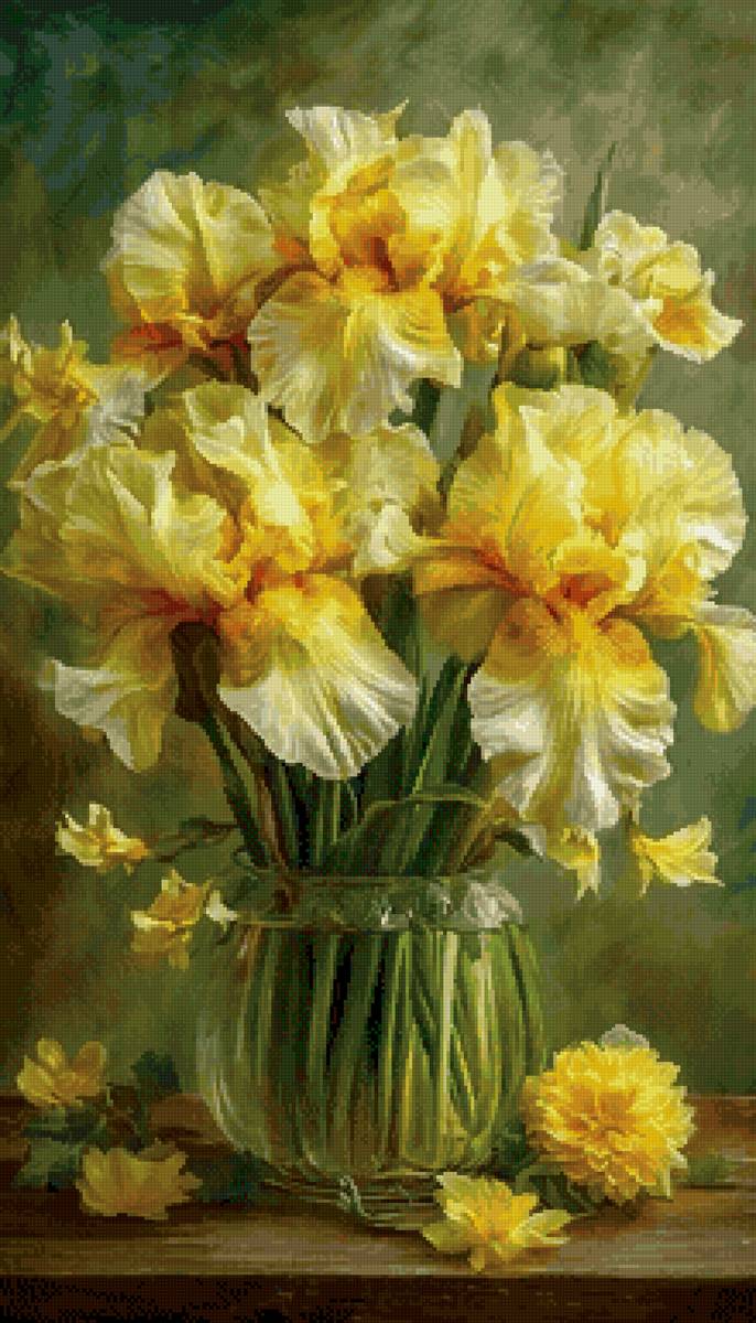 Жёлтые ирисы - предпросмотр