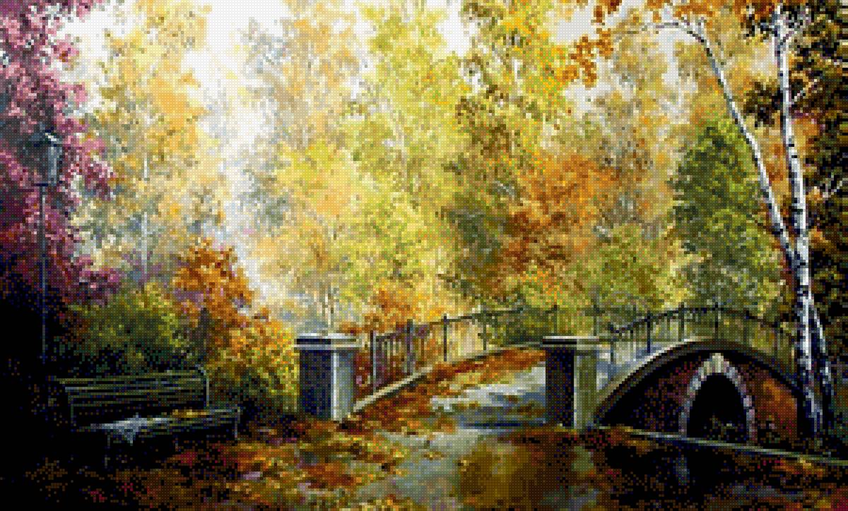 мост в парке - предпросмотр