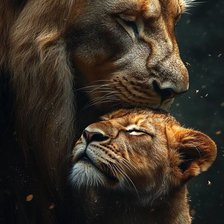 Схема вышивки «Лев и львица»