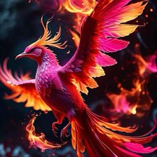 Схема вышивки «Розовый феникс»