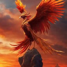 Схема вышивки «Феникс на горе»