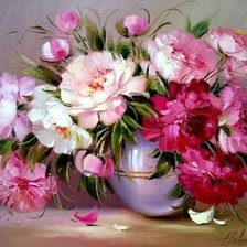 Схема вышивки «пионы»