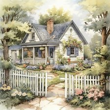 Схема вышивки «Домик»