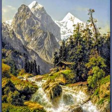 Схема вышивки «Горы»