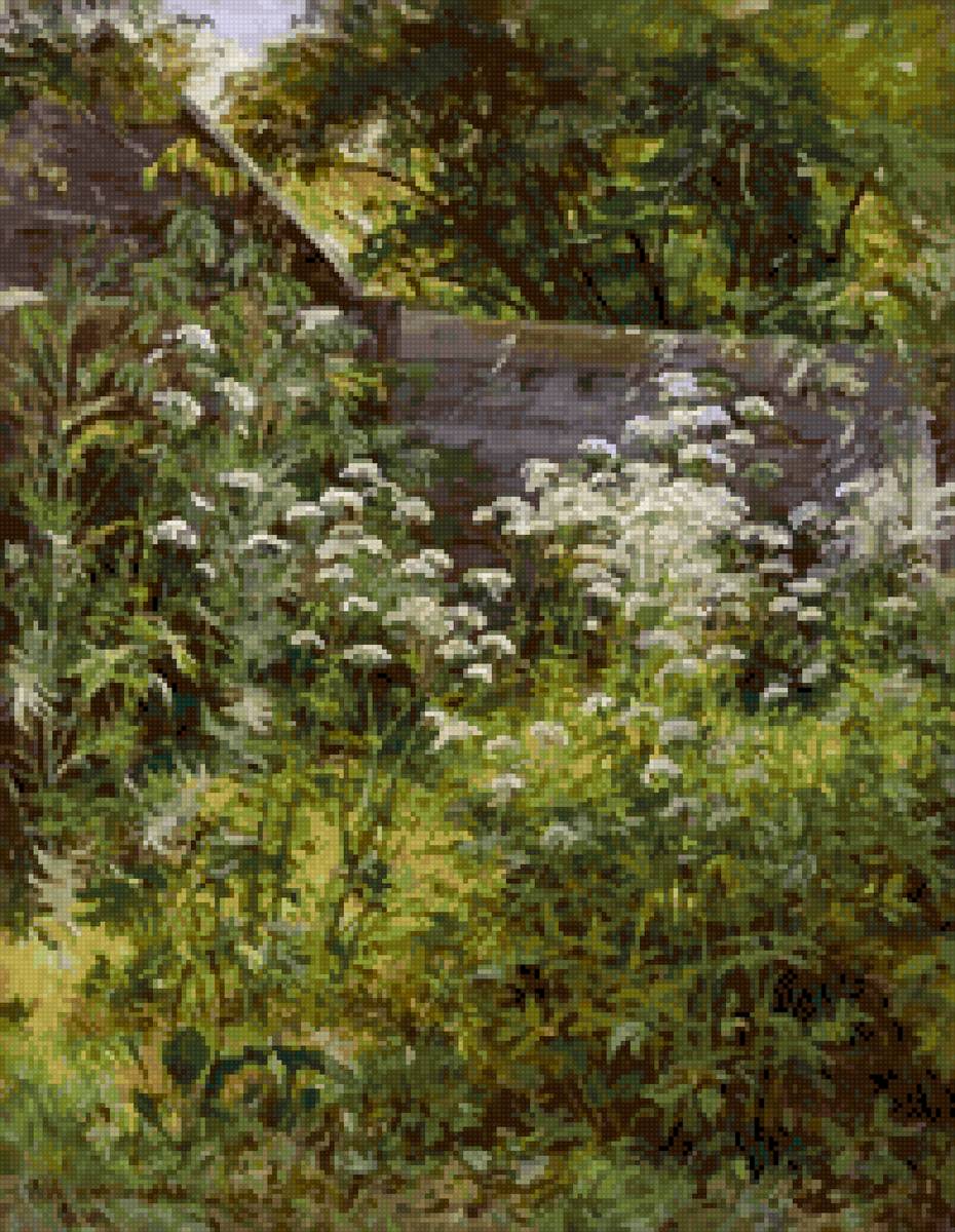 Сныть - трава, сад, по мотивам картины шишкина - предпросмотр