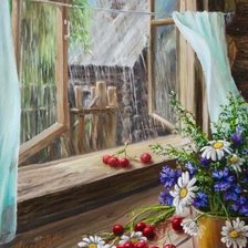 Схема вышивки «Пошел дождь»