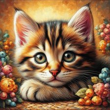 Схема вышивки «котенок»