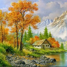 Схема вышивки «Горы»