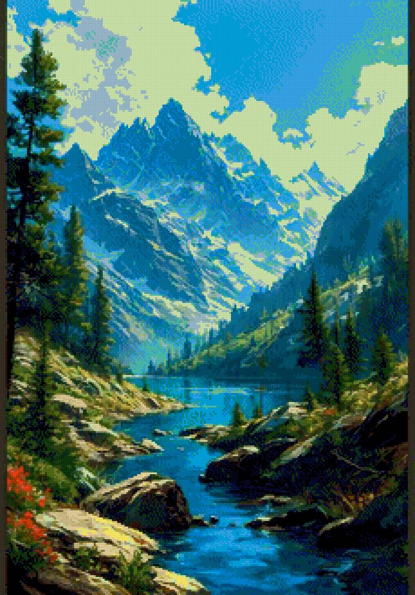 Горы - река - предпросмотр