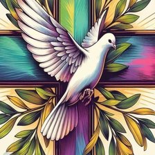 Схема вышивки «Голубь и крест»